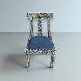 Mother Of Pearl Inlay Floral Chair Black